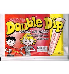 Double Dip Orange/Cherry Slikkepinne+2 ulike bruspulver